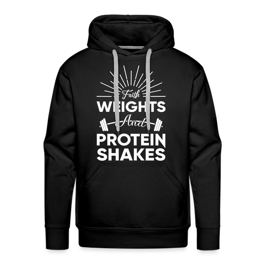 Men’s Premium Hoodie "Faith Weights And Protein Shakes" - black