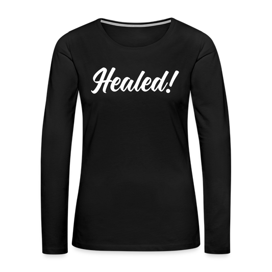 Women's Premium Long Sleeve T-Shirt "Healed" - black