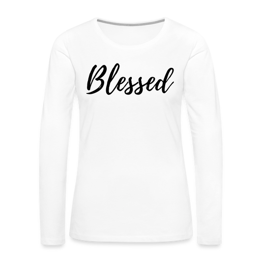 Women's Premium Long Sleeve T-Shirt "Blessed" - white