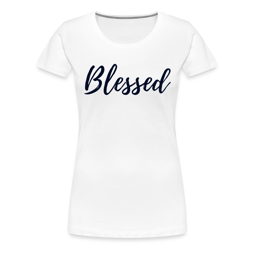 Women’s Premium T-Shirt "Blessed" Glitter - white