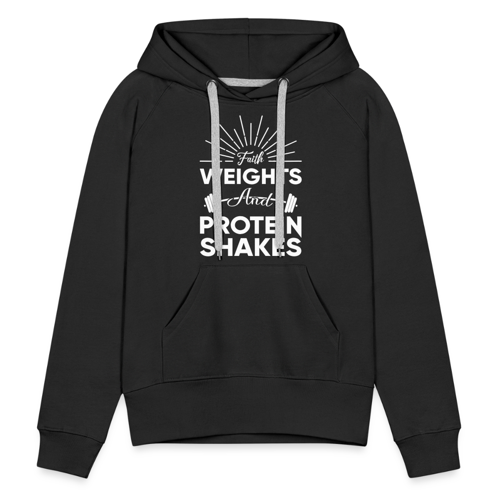 Women’s Premium Hoodie "Faith Weights And Protein Shakes" - black