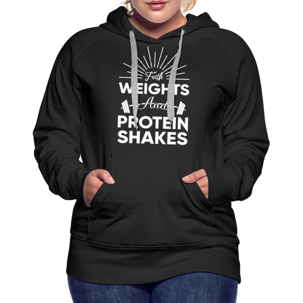 Women’s Premium Hoodie "Faith Weights And Protein Shakes" - black