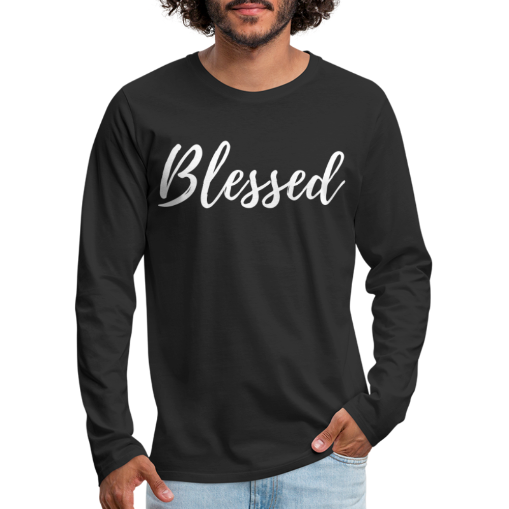 Men's Premium Long Sleeve T-Shirt "Blessed" - black