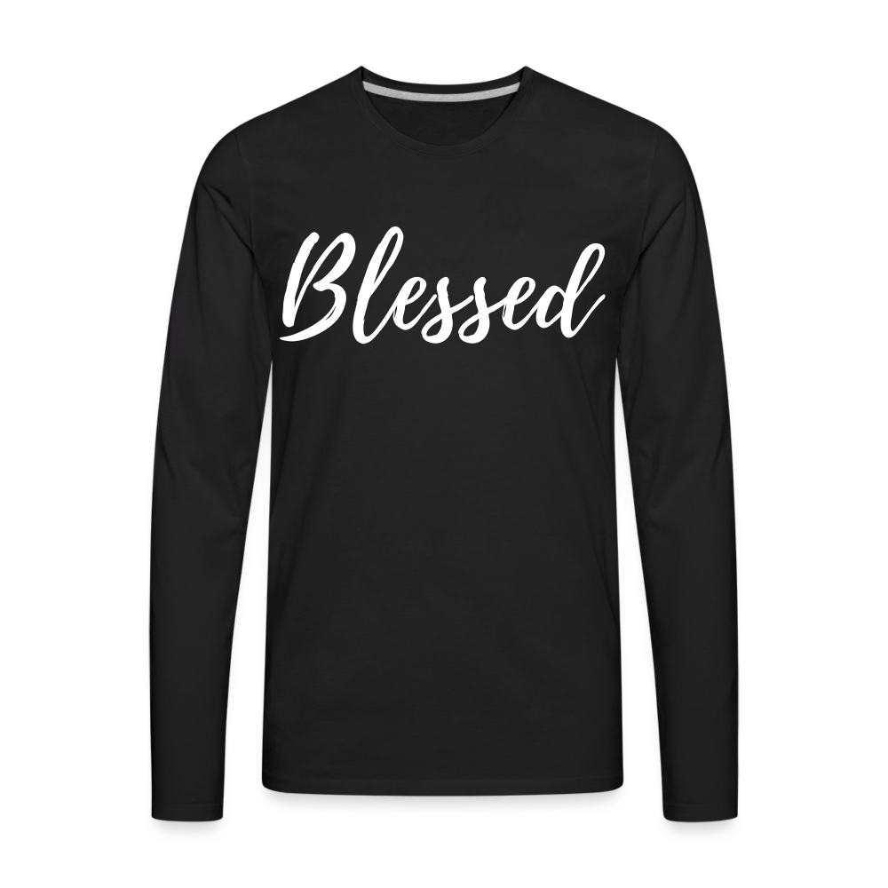 Men's Premium Long Sleeve T-Shirt "Blessed" - black