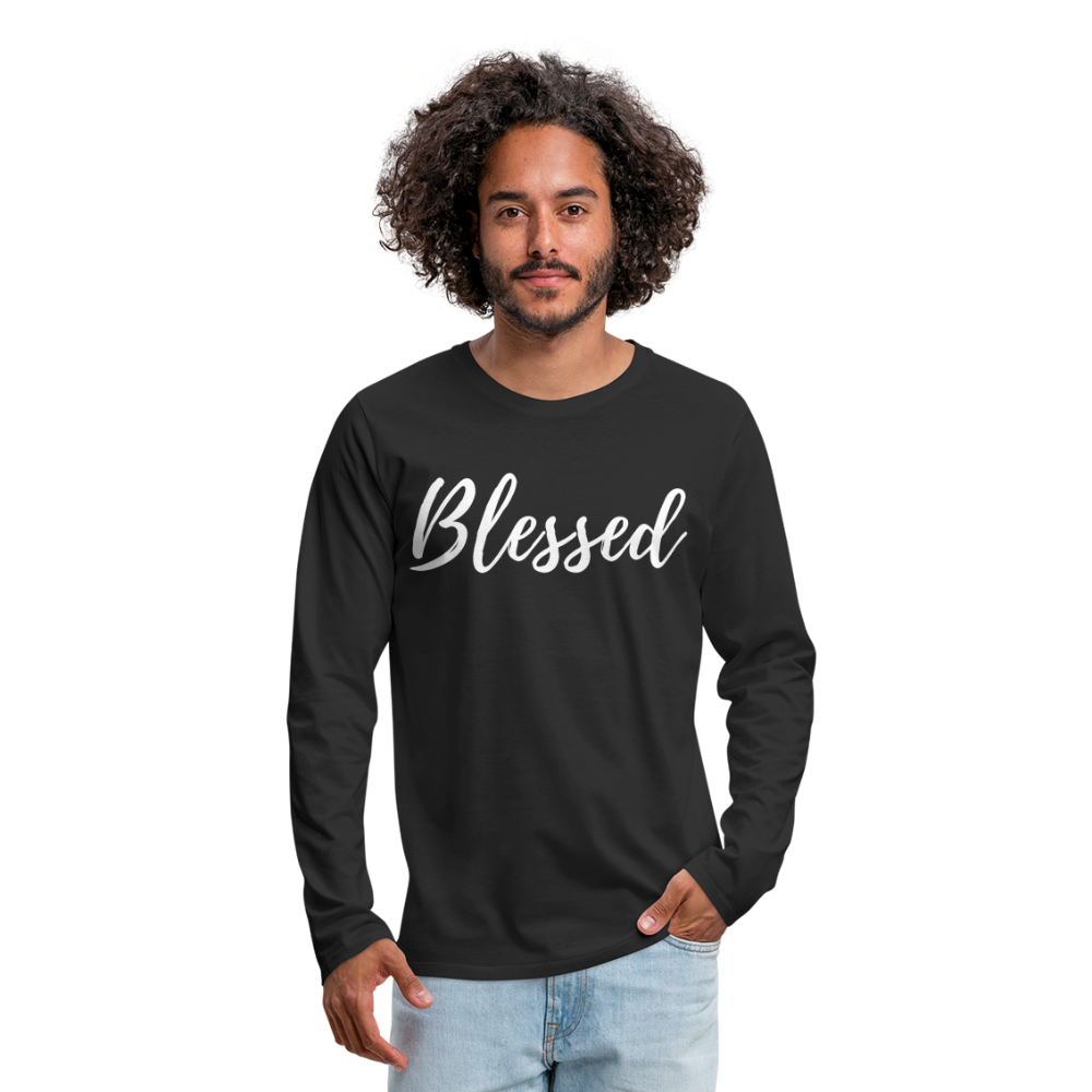 Men's Premium Long Sleeve T-Shirt "Blessed" - black