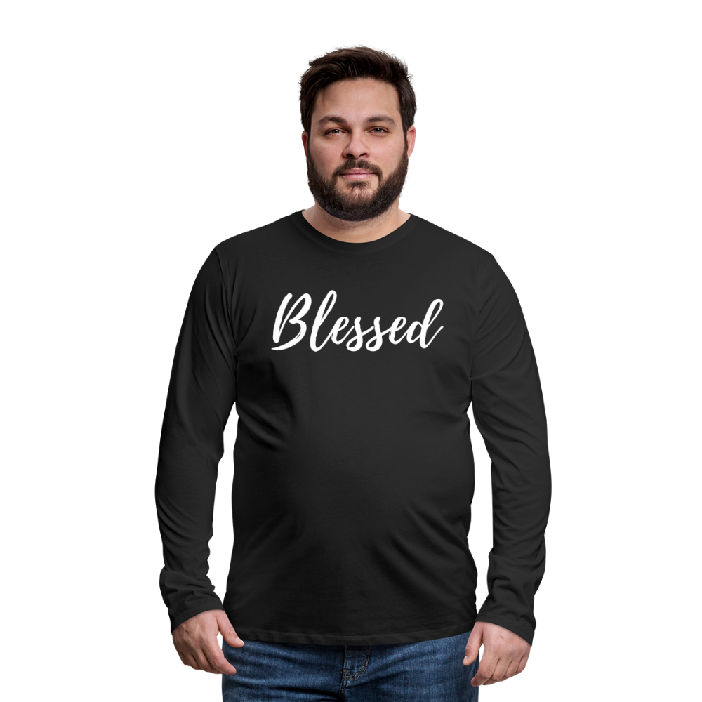 Men's Premium Long Sleeve T-Shirt "Blessed" - black