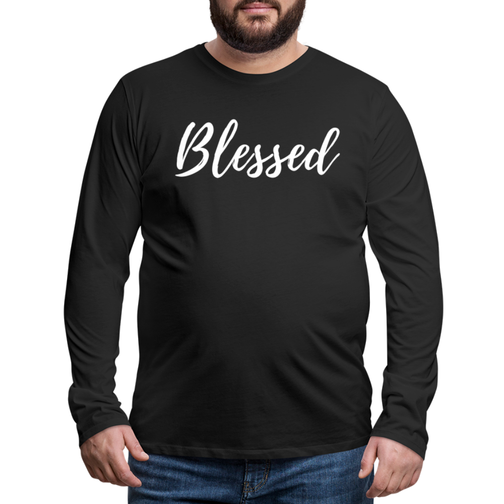 Men's Premium Long Sleeve T-Shirt "Blessed" - black