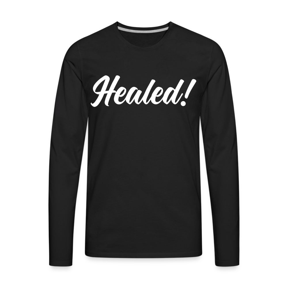 Men's Premium Long Sleeve T-Shirt "Healed" - black