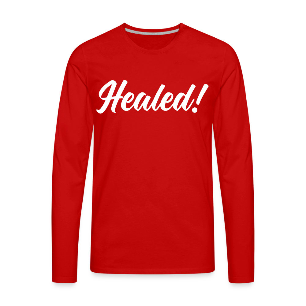 Men's Premium Long Sleeve T-Shirt "Healed" - red