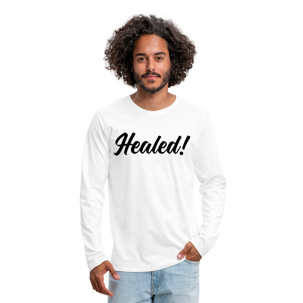 Men's Premium Long Sleeve T-Shirt "Healed" - white