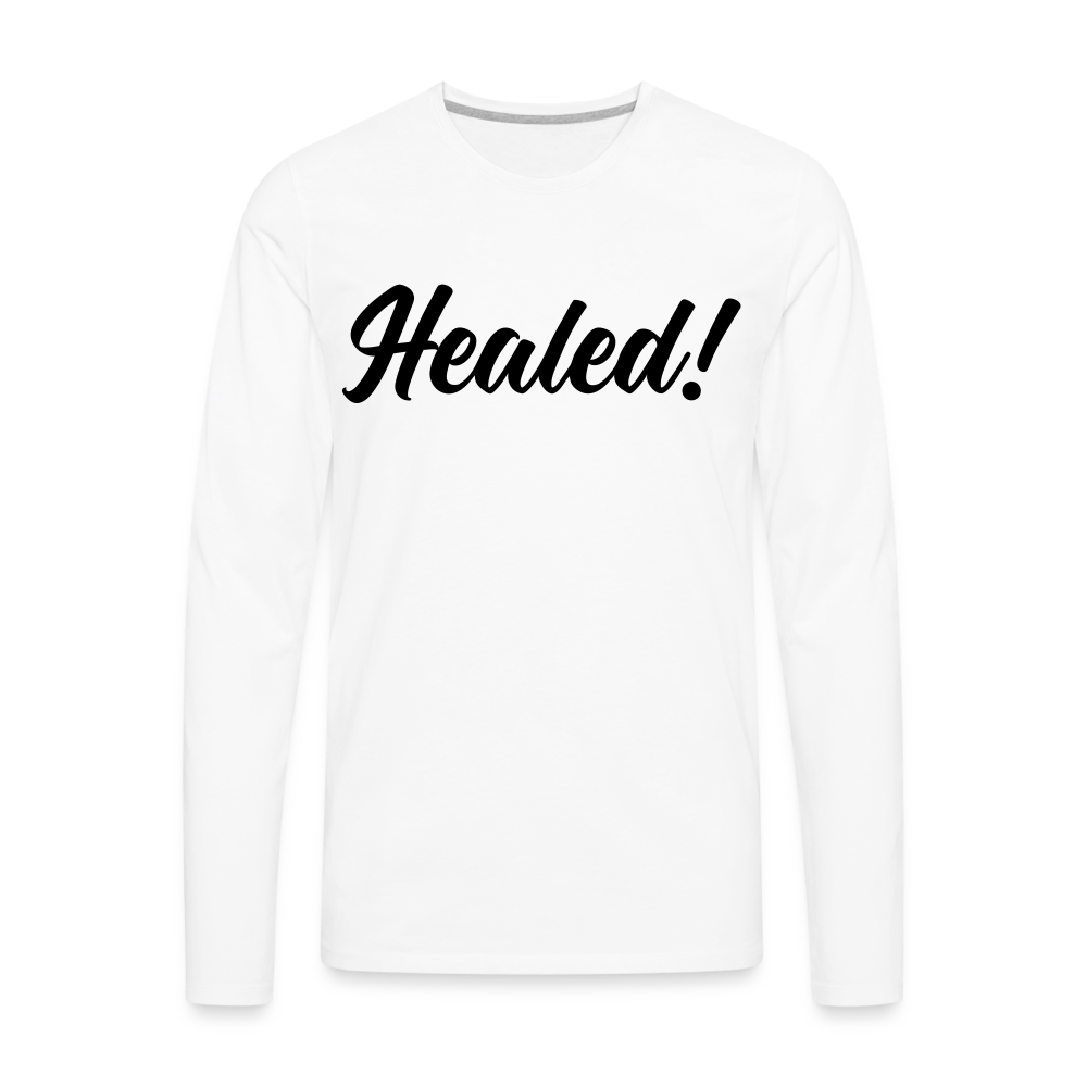 Men's Premium Long Sleeve T-Shirt "Healed" - white