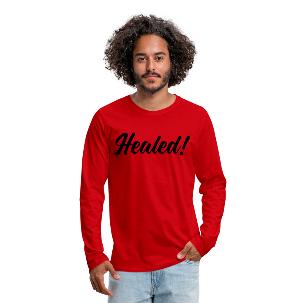 Men's Premium Long Sleeve T-Shirt "Healed" - red