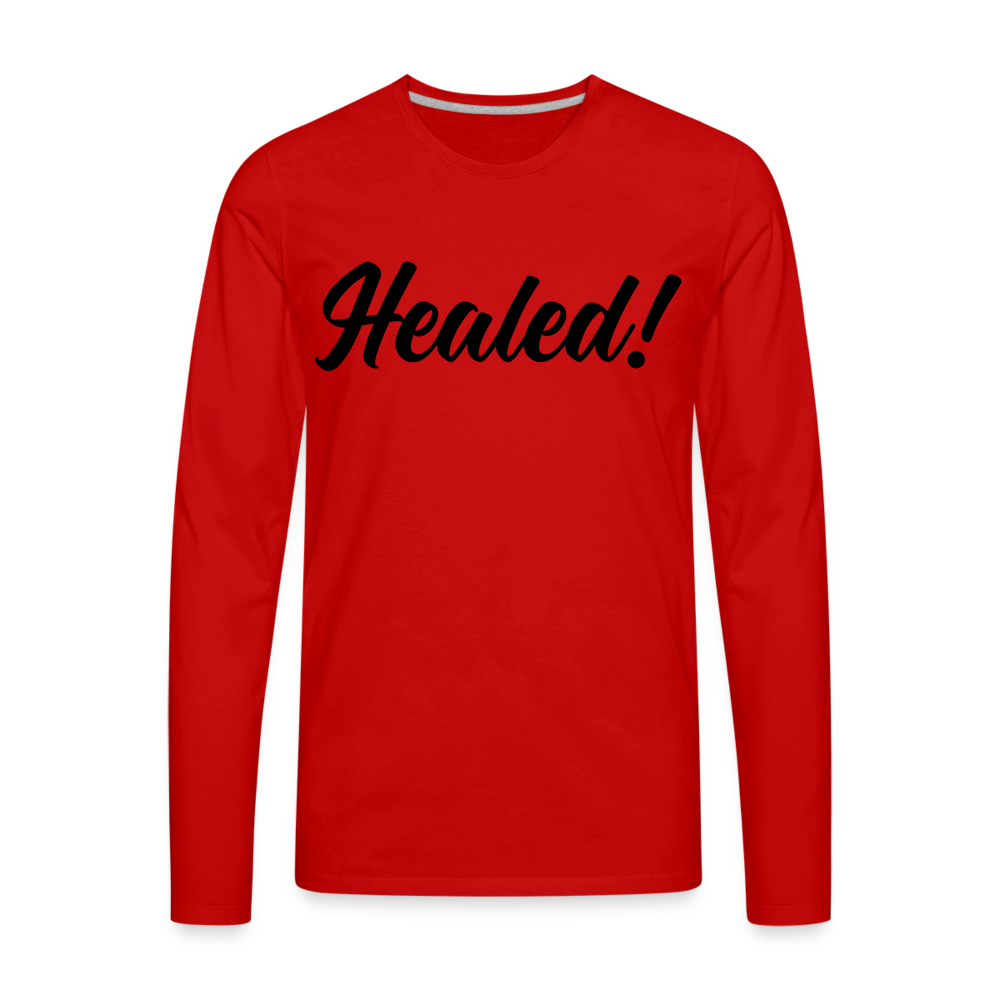 Men's Premium Long Sleeve T-Shirt "Healed" - red