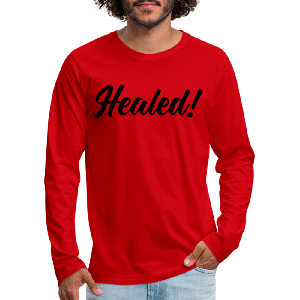 Men's Premium Long Sleeve T-Shirt "Healed" - red