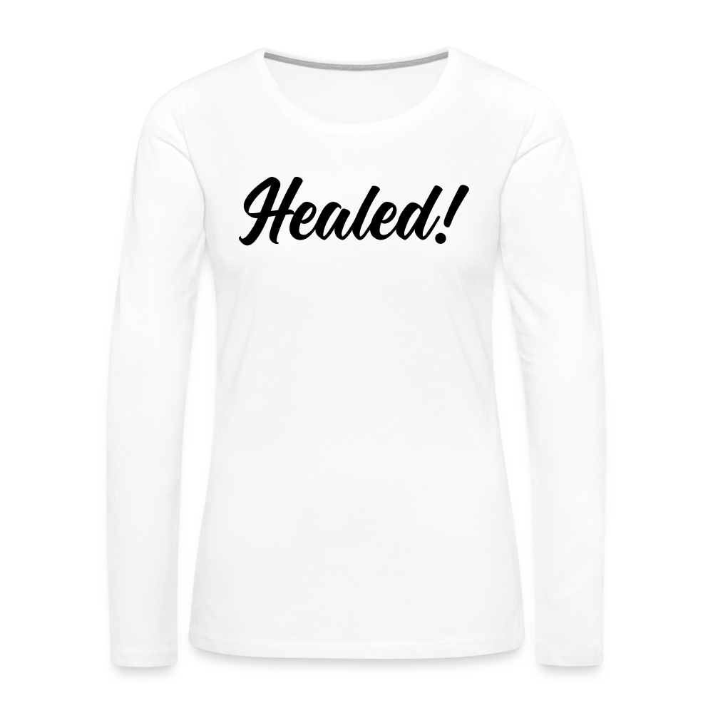 Women's Premium Long Sleeve T-Shirt "Healed" - white