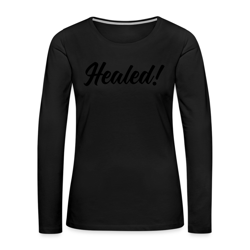 Women's Premium Long Sleeve T-Shirt "Healed" - black