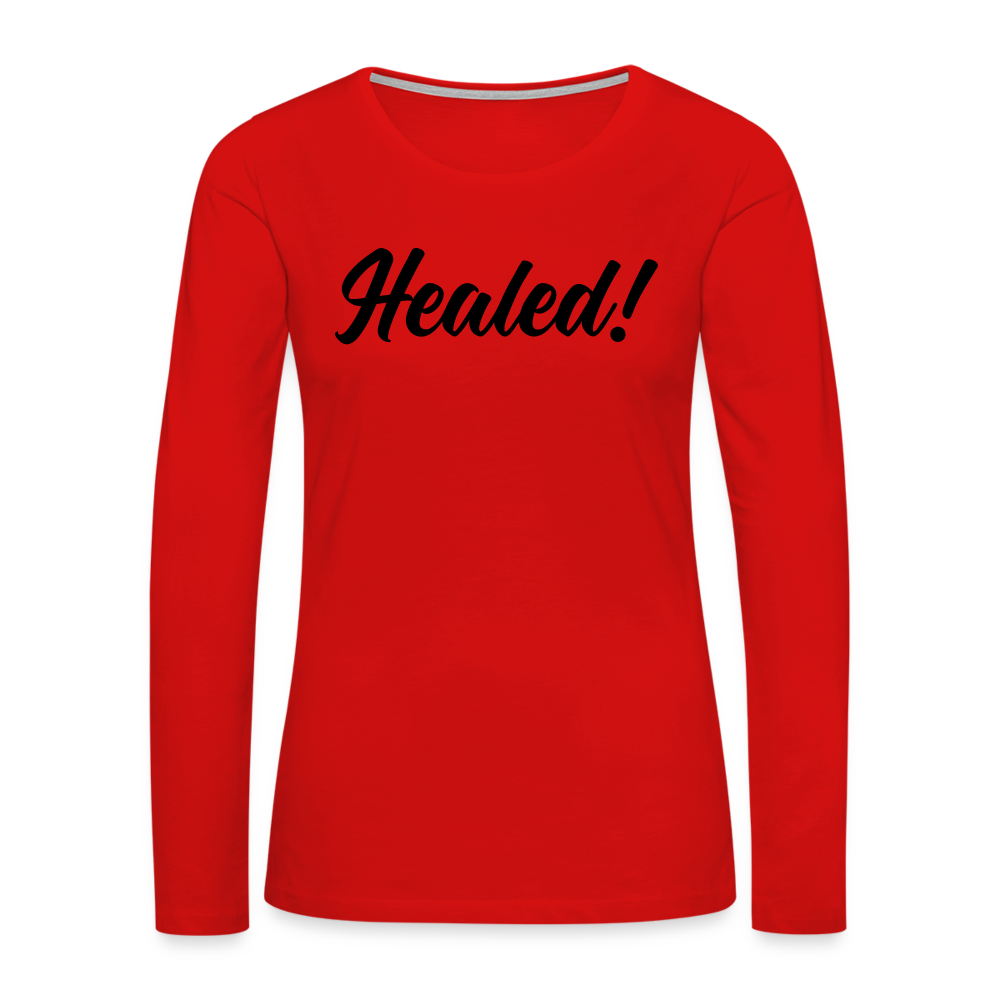 Women's Premium Long Sleeve T-Shirt "Healed" - red